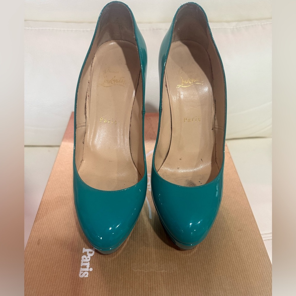 Christian Louboutin Teal Blue Bianca Pumps